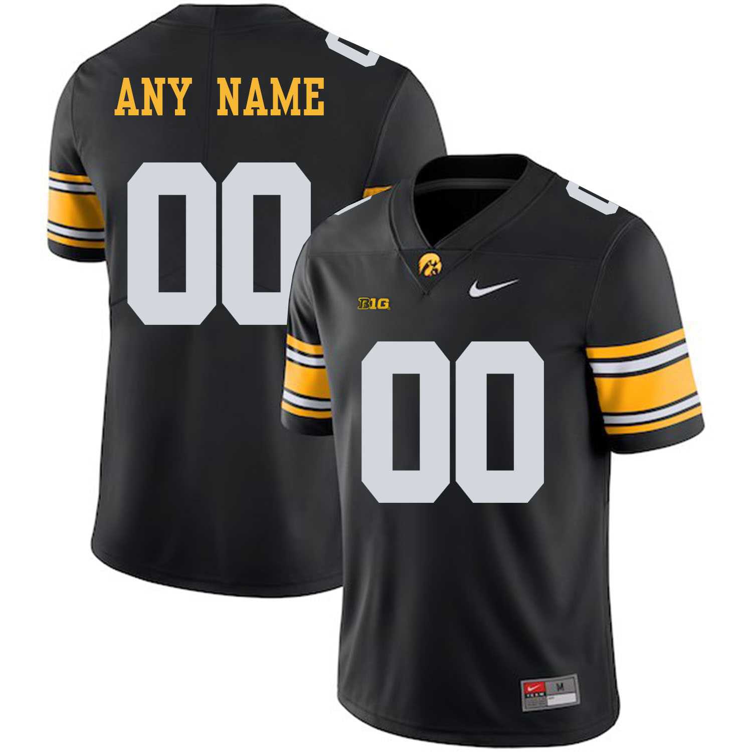 Mens Lowa Hawkeyes Black Customized College Football Jersey